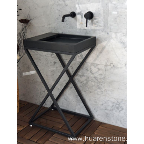 Shanxi black granite pedestal sink